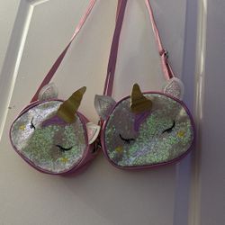 Girls Sequin Decor Unicorn Design Novelty Bag
