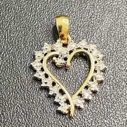 Gold over Sterling silver .925, heart charm