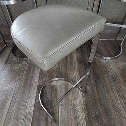 Restoration Hardware 1960S Rome Leather Backless Barstool & Counter Bar Stool