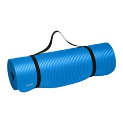 Basics 1/2-Inch Extra Thick Exercise Yoga Mat Blue Yoga Mat