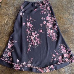 AGB Byer California Pink/Black/Floral Skirt Size M