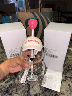 NEW LIMITED 2026 STARBUCKS BEARISTA GLASS PINK CUP