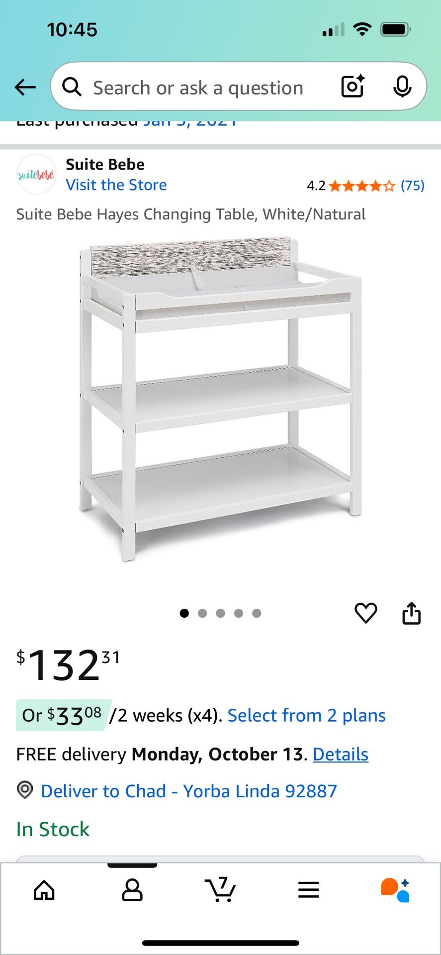 Suite Bebe Hayes Changing Table Natural/white