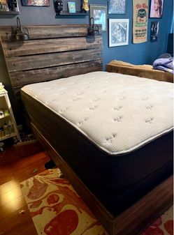 Queen Size Ashley Drystan Panel Bed with Queen Symbol Mattress