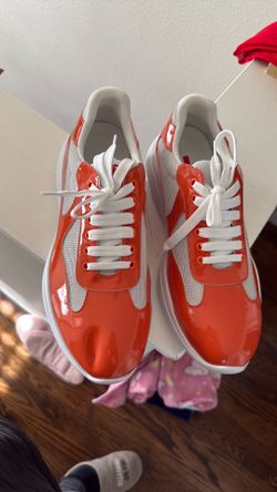 Patent leather and technical fabric Prada America's Cup sneakers