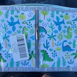 Kids Dinosaur Wallet With Lanyard And Stickers