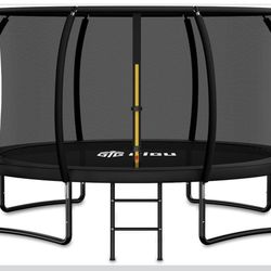 Gigu 14FT Recreational Trampolines with Enclosure Net and Ladder and Anti-Rust Coating, ASTM Approved Trampoline Outdoor for Kids 