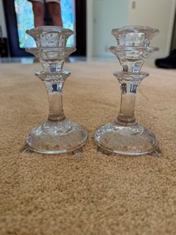 5 1/2 in Crystal candlesticks