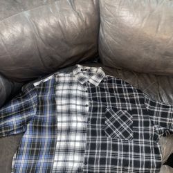 Mismatch Flannel Button-up