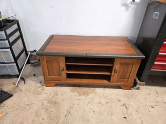 Wood TV Stand with Cabinet Doors