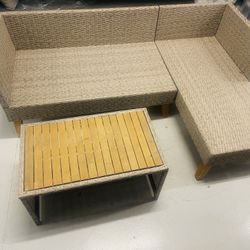 (Delivery) Outdoor Patio Wicker Set with Cushions 