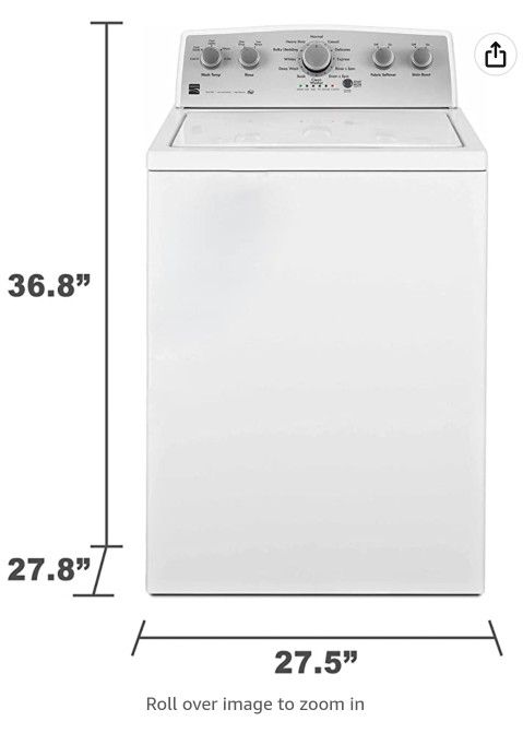 Kenmore 28" Washer with Triple Action Impeller and 4.3 Cubic Ft. Total Capacity, White
