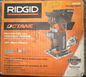 RIDGID OCTANE 18V Brushless Compact Router (R860443B) – New in Box