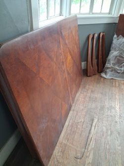 Dining table with leaf. No chairs. Decent condition. Solid wood. Must sell today.