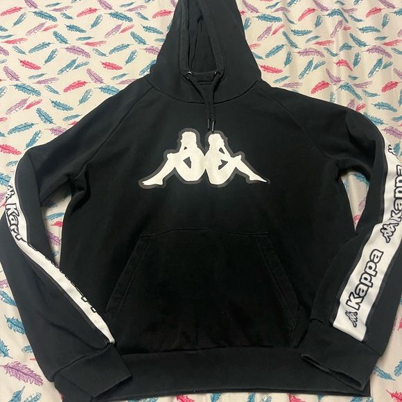 Kappa Black Hoodie with White Logo