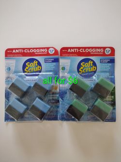 Soft Scrub In-Tank Toilet Cleaner Duo-Cubes, Alpine Fresh, 4Ct, Continuous Clean, Cleans&Freshens