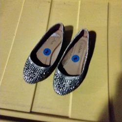 Girls Flats Silver Shoes