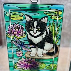 Cat Glass Sun Catcher New In Box