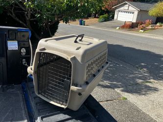 Small Medium Dog Kennel Crate Carrier Airline Approved like New 24” L by 20“ W by 20”