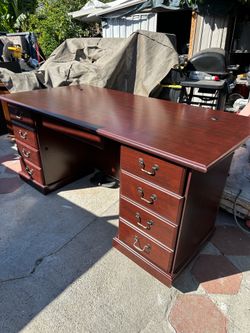 Large Wooden Executive Desk - 7-Drawer Storage (Pickup or Delivery)