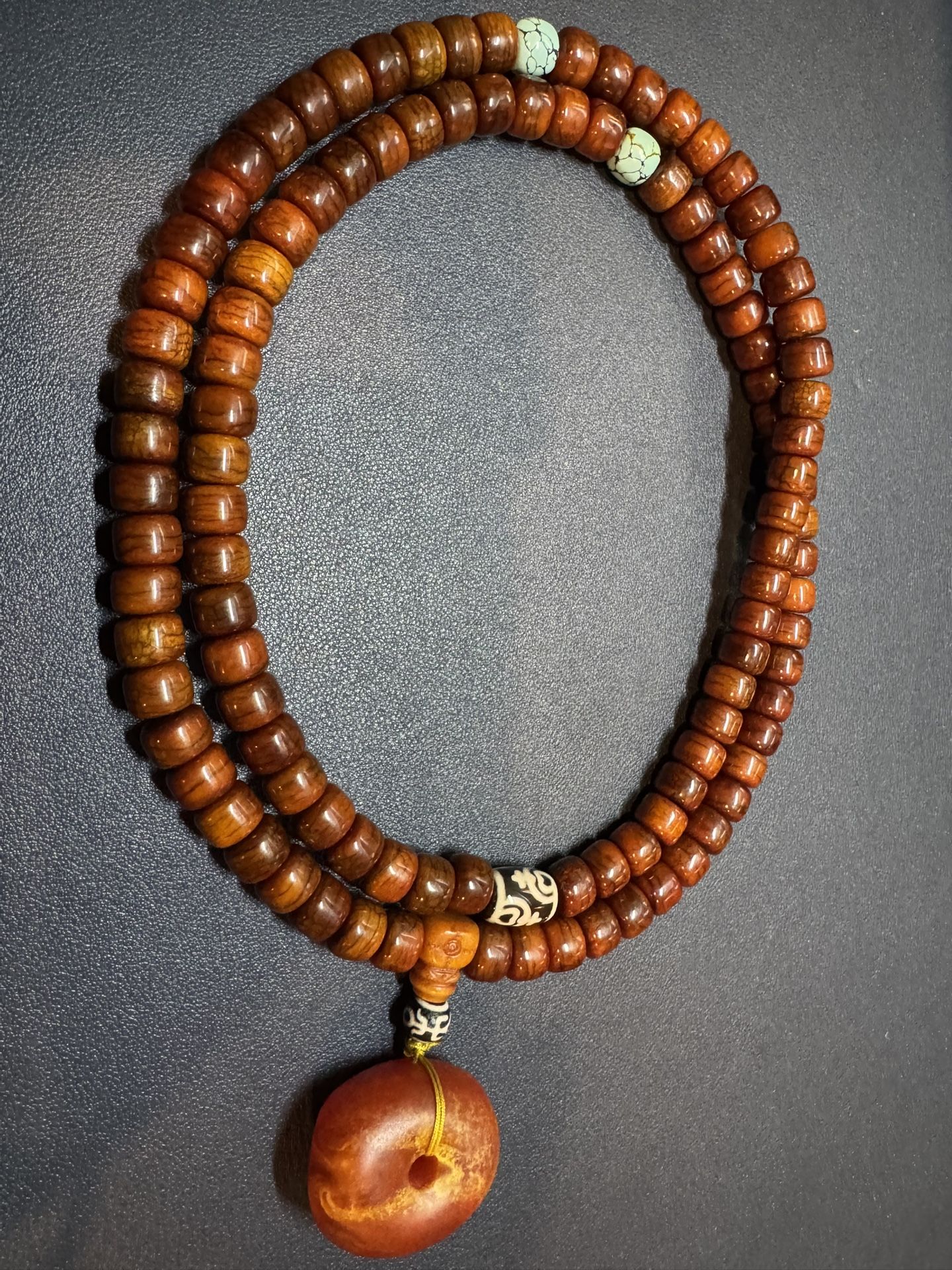 antique yak bone necklace