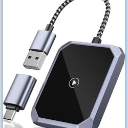 Wireless CarPlay Adapter, Converts Wired to Cable-Free Carplays Plug & Play Dongle Cordless Control (Black, Wireless CarPlays Adapter)