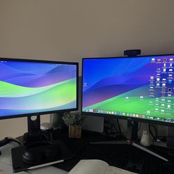2K 144hz AOC 27in Curved monitor, 1080p 144hz Dell 24in monitor 