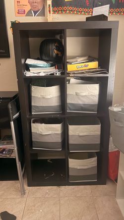 Dark Brown 6-Cube Storage Shelf Unit