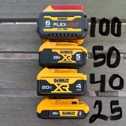 New 20v Dewalt Batteries $25 N Up 