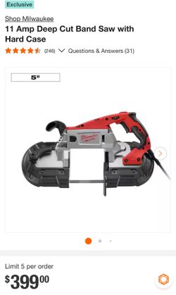 Milwaukee 11 Amp Deep Cut Band Saw with Hard Case 6232-21d
