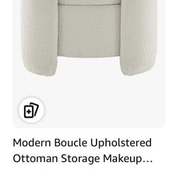 Modern Boucle Upholstered Ottoman Storage 