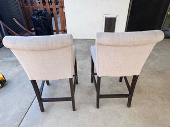 Set of 2 Upholstered Bar Stools