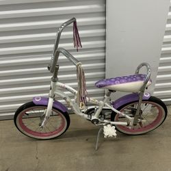 GIRLS' BICYCLE REAR WHITE/PURPLE  BIKE