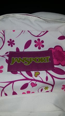 Jansport Backpack White and Pink Flower $15