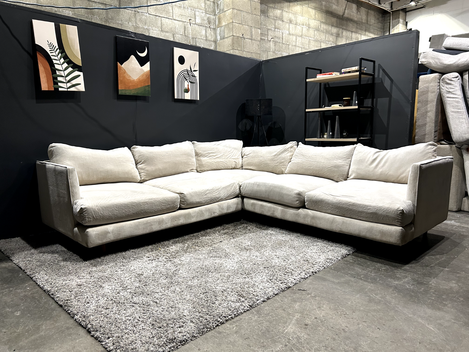 Living Spaces Modern Corner Sectional Sofa - Delivery Available!
