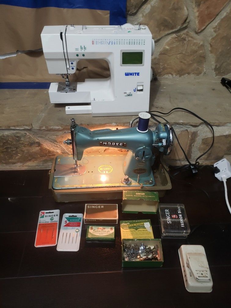 Morse & White Sewing Machines With A Few Extras, They Turn On, As Is.