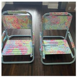 Lilly Pulitzer Bright Colored Embroidered Beach Chair Set