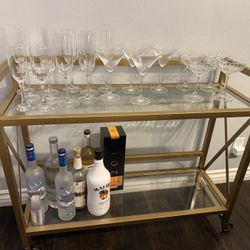 Gold/Glass Bar Cart