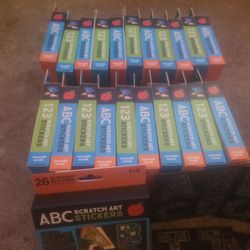 ABC or 123 Scratch Art Stick
