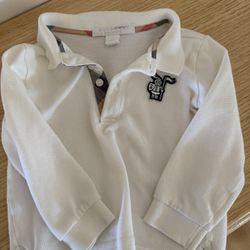 12 Month Burberry Long Sleeve Polo