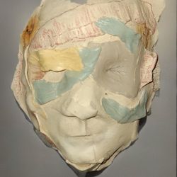 Handcrafted Ceramic Face Mask – Wall Art Sculpture – Tribal Boho Decor
