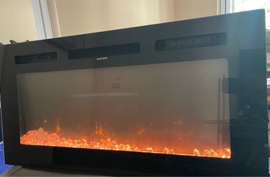 Wall-Mounted Electric Fireplace with Multi-Color LED Flames