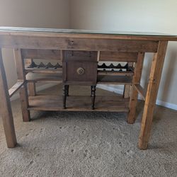 European Wooden Bar & Swivel Stools