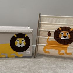 Sprouts Lion 🦁 Bookcase and Toy Box Yellow