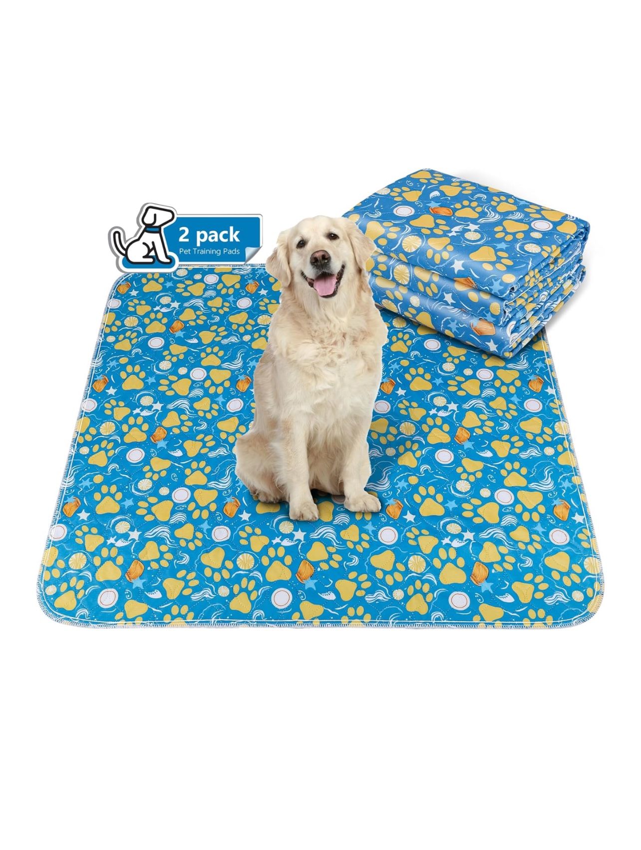 UPSKY Washable Pee Pads for Dogs, 2 Pack Reusable Puppy Pads Waterproof Wee Wee Dog Pads, Absorbent