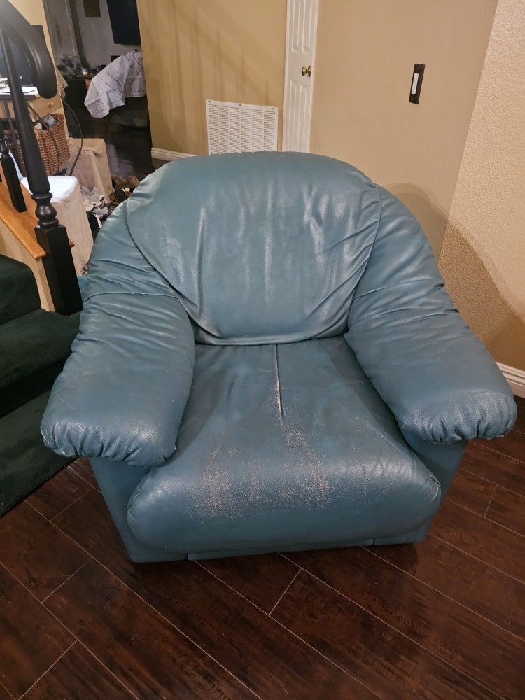 Single Leather Arm Sofa Chair