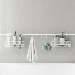 🔥NEW🔥 Mainstays Tension Rod Bath Organizer Pole Caddy, No Tools, 4.85 - 6 Ft.