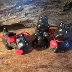 Vintage Black Scottish Terriers Salt And Pepper 
