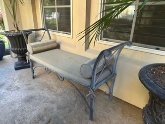 Outdoor metal bench