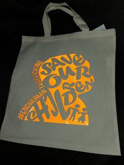 Custom Tote bag " Save our children" #endhumantrafficking